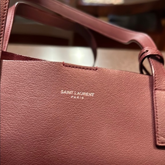 Saint Laurent Burgundy Leather Tote Bag - Picture 4 of 10